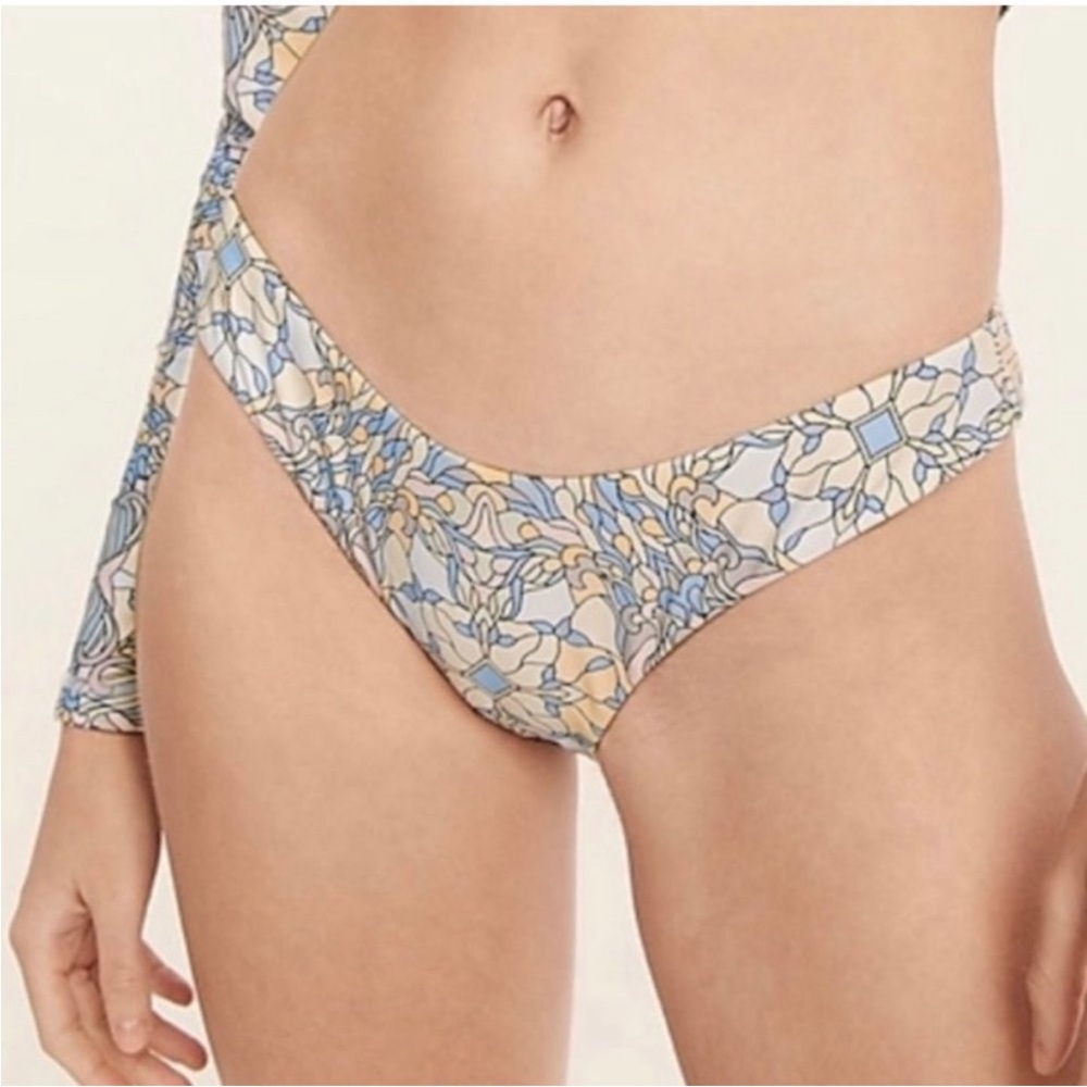 J. Crew Active Curved-Waist Cheeky Bikini Swim Bottoms in Kaleidoscope Sz S ENW